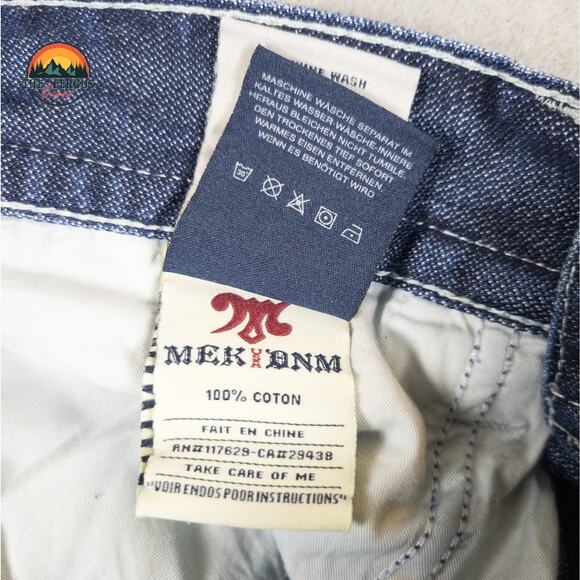 MEK Denim Jeans Y2K Cyber Wide Leg Button Fly Med Wash USA Design Mens Sz 34x34 - Picture 16 of 16